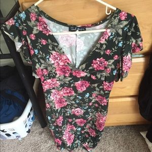 Green floral dress